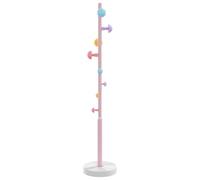 vidaXL Coat Stand, Coat Rack for Hallway Living Room, Clothes Stand with Hooks, Coat Hanger, Modern Style, Pink Powder-coated Iron