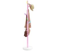 vidaXL Pink Freestanding Iron Coat Stand Rack-Heavy Base, 8 Hooks, Modern Clothes/Hanger for Hallway/Bedroom/Living Room