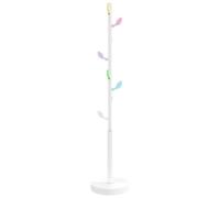 vidaXL Coat Stand, Coat Rack for Hallway Living Room, Clothes Stand with Hooks, Coat Hanger, Modern Style, White Powder-coated Iron