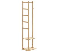 Coat Stand with Hooks and Shelves 38.5x30x156 cm Bamboo coat rack vidaXL