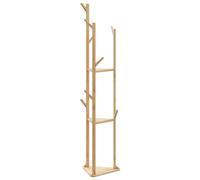 vidaXL Coat Stand with Hooks and Shelves 39x33x166 cm Bamboo