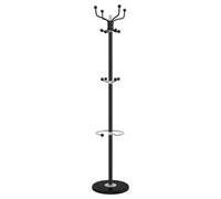 vidaXL Coat Stand with Umbrella Holder Black 180 cm Powder-coated Iron
