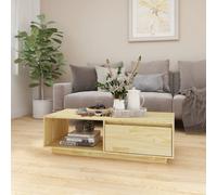 (brown) vidaXL Solid Pinewood Coffee Table Wooden Couch Side End Table Multi Colours