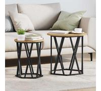 vidaXL Coffee Table 2 pcs Artisan Oak Engineered Wood and Steel