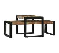 vidaXL Coffee Table 2 pcs Multicolour Solid reclaimed wood