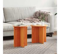 vidaXL Coffee Table 2 pcs Wax Brown