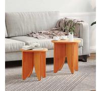 vidaXL Coffee Table 2 pcs Wax Brown