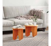 vidaXL Coffee Table 2 pcs Wax Brown Solid Pine wood