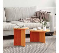 vidaXL Coffee Table 2 pcs Wax Brown Solid Pine wood