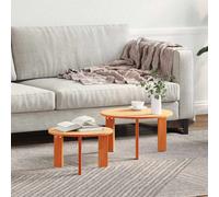 vidaXL Coffee Table 2 pcs Wax Brown Solid Pine wood