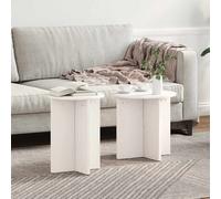 vidaXL Coffee Table 2 pcs White 41.5 x 41.5 x 41 cm Solid pine wood