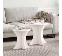 vidaXL Coffee Table 2 pcs White 46 x 46 x 47 cm Solid pine wood