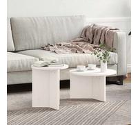 vidaXL Coffee Table 2 pcs White 49 x 49 x 28 cm Solid Pine wood