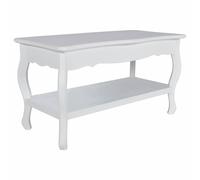 vidaXL Coffee Table 2 Tiers MDF White Home Living Room Furniture Plant Stand