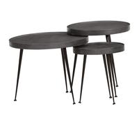 vidaXL Coffee Table 3 pcs Black Engineered Wood, Black