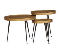 vidaXL Coffee Table 3 pcs Golden Engineered Wood, Gold