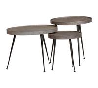 vidaXL Coffee Table 3 pcs Silver Engineered Wood