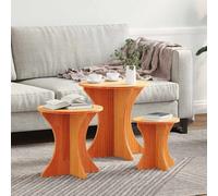 vidaXL Coffee Table 3 pcs Wax Brown