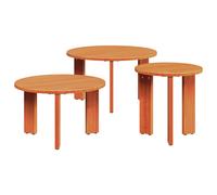 vidaXL Coffee Table 3 pcs Wax Brown Solid pine wood