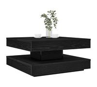 vidaXL Coffee Table 360-Degree Rotatable Black 70x70x34.5 cm