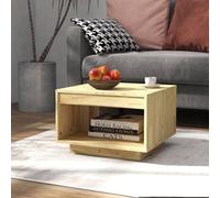 vidaXL Coffee Table 50x50x33.5 cm Solid Pinewood UK