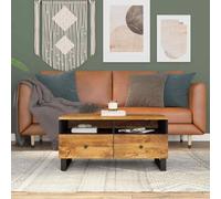 vidaXL Coffee Table 80x54x40 cm Solid Wood Mango&Engineered Wood 01 UK HOT
