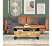 vidaXL Coffee Table 80x54x40 cm Solid Wood Mango&Engineered Wood NEW