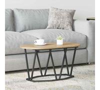 Coffee Table Engineered Wood and Metal Living Room Oval Modern Textured vidaXL