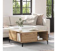 vidaXL Coffee Table Artisan Oak 80 x 80 x 36.5 cm Engineered Wood, Living Room, Industrial Square Coffee Table, Ample Storage, Contemporary Design, Space Organizer for Modern Decor