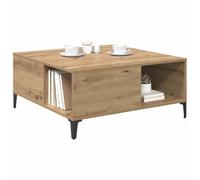 vidaXL Coffee Table Artisan Oak 80 x 80 x 36.5 cm Engineered Wood, Living Room, Industrial Square Coffee Table, Ample Storage, Contemporary Design, Space Organizer for Modern Decor