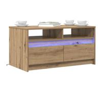 vidaXL Coffee Table Artisian Oak 90 x 50 x 45 cm Engineered Wood, Stylish Rectangular Coffee Table, Modern Accent, Durable Living Room Furniture, Multifunctional Center With Storage