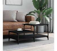 (black) vidaXL Coffee Table Living Room Tea Side Table Sofa Table Engineered Wood