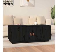vidaXL Coffee Table Black 100x50x41 cm Solid Wood Pine 01 UK HOT