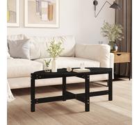 vidaXL Coffee Table Black 118x63x45 cm Solid Wood Pine NEW