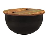 vidaXL Coffee Table Black 50x27 cm Solid Wood Reclaimed