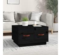 vidaXL Coffee Table Black 60x53x35 cm Solid Wood Pine