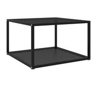vidaXL Tea Table Black 60 cm Tempered Glass Accent Coffee Couch Console Table