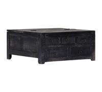 Vidaxl Coffee Table Black 65X65X30 Cm Solid Mango Wood