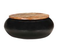 vidaXL Coffee Table Black 68x68x30 cm Solid Reclaimed Wood UK HOT
