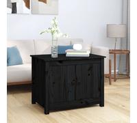 vidaXL Coffee Table Black 71x49x55 cm Solid Wood Pine