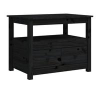 vidaXL Coffee Table Black 71x49x55 cm Solid Wood Pine