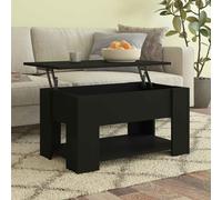 vidaXL Coffee Table Black 79x49x41 cm Engineered Wood