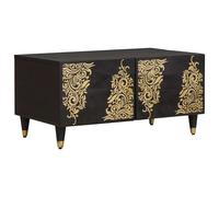 vidaXL Coffee Table Black 80 x 50 x 40 cm Solid Mango Wood