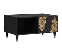 Coffee Table Black 80 x 50 x 40 cm Solid Mango Wood