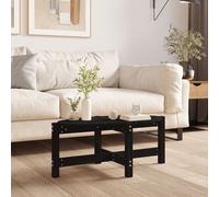 vidaXL Coffee Table Black 87x48x35 cm Solid Wood Pine UK GF0