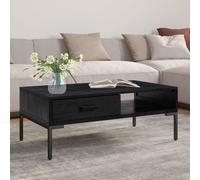 vidaXL Coffee Table Black 90x50x35 cm Solid Pinewood