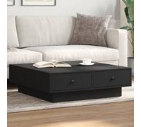 Vidaxl Coffee Table Black 90X90X28 Cm Engineered Wood