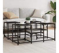 vidaXL Coffee Table Black 91x91x40 cm Engineered Wood