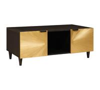 vidaXL Coffee Table Black and Gold 100 x 54 x 40 cm Solid mango wood
