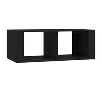 vidaXL Coffee Table: Black Engineered Wood - 2-shelf Modern Accent End Tea Side Sofa Table for Home, Living Room or Lounge area.